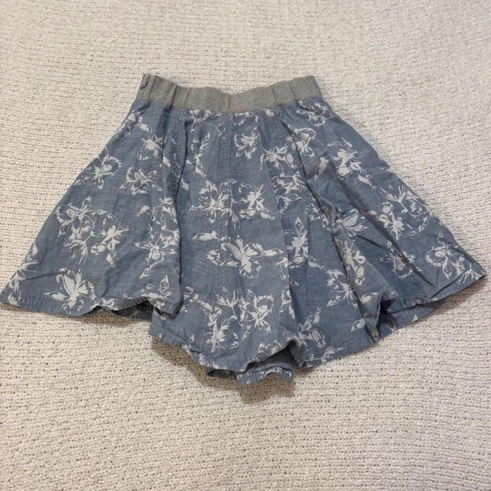 Free People Floral Blue Skirt